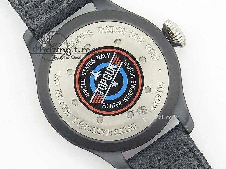 MIROTIME 0107 Durable Big Pilot 5019 Ceramic Case Black Dial Green Markers Asian 23J 7396